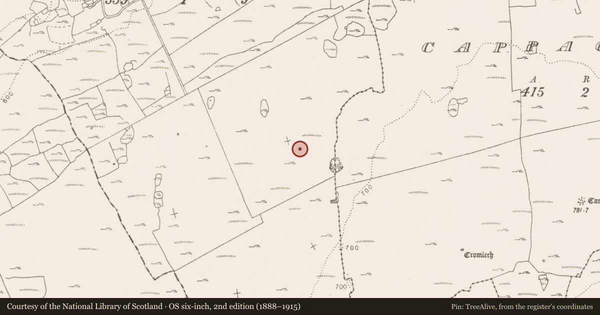Ordnance Survey six-inch map, 2nd edition (1888–1915) covering the location of Enclosure, Fahee South, County Clare, with a pin at the register's coordinates