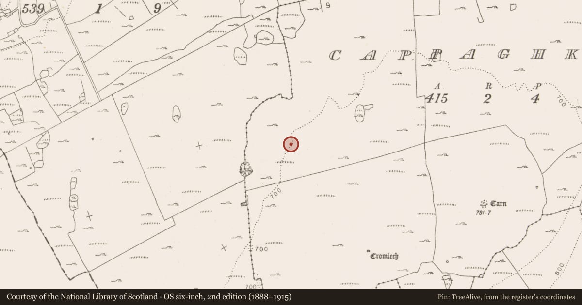 Ordnance Survey six-inch map, 2nd edition (1888–1915) covering the location of Enclosure, Fahee South, County Clare, with a pin at the register's coordinates