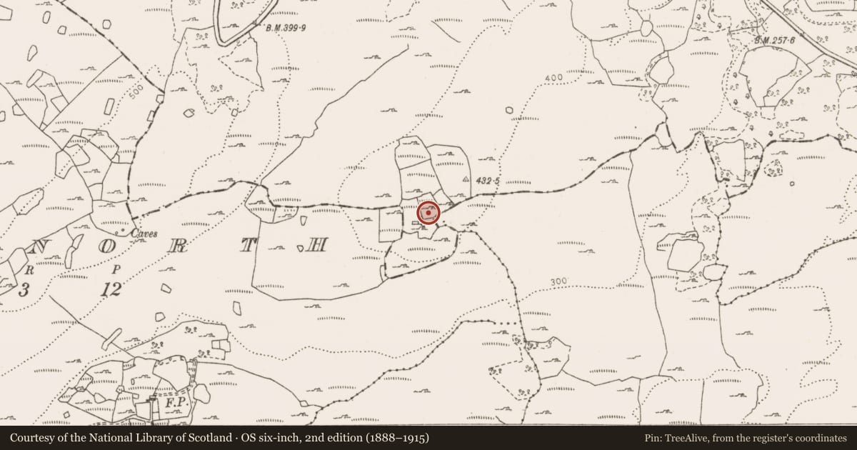 Ordnance Survey six-inch map, 2nd edition (1888–1915) covering the location of Ringfort - cashel, Clooncoose, County Clare, with a pin at the register's coordinates
