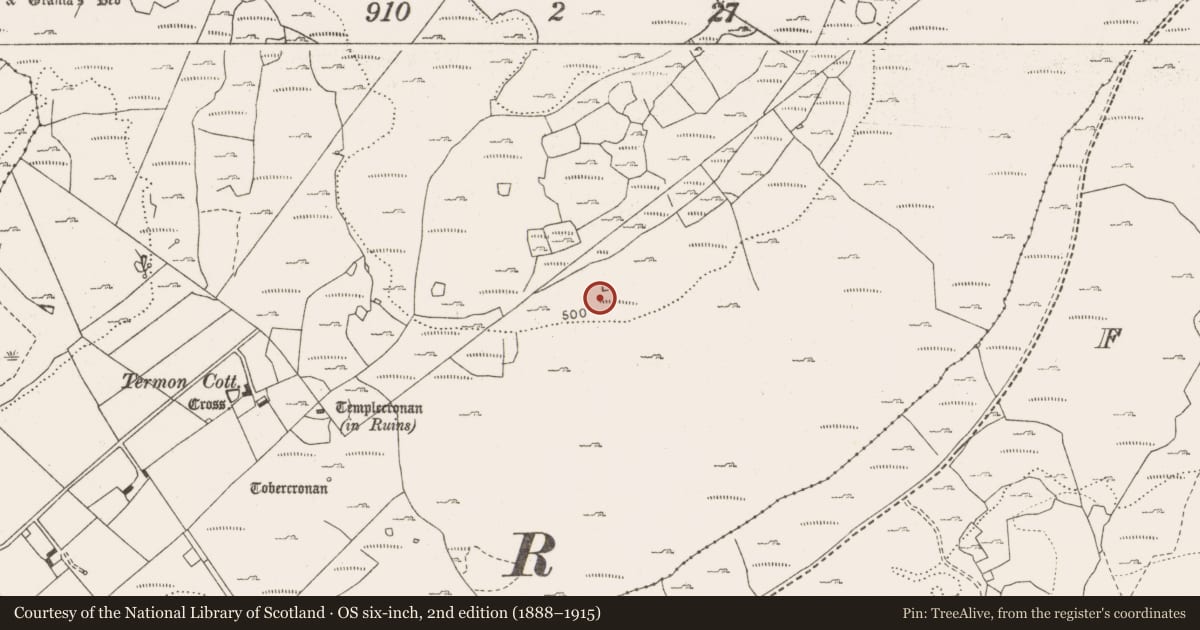 Ordnance Survey six-inch map, 2nd edition (1888–1915) covering the location of Cairn - unclassified, Termon, County Clare, with a pin at the register's coordinates
