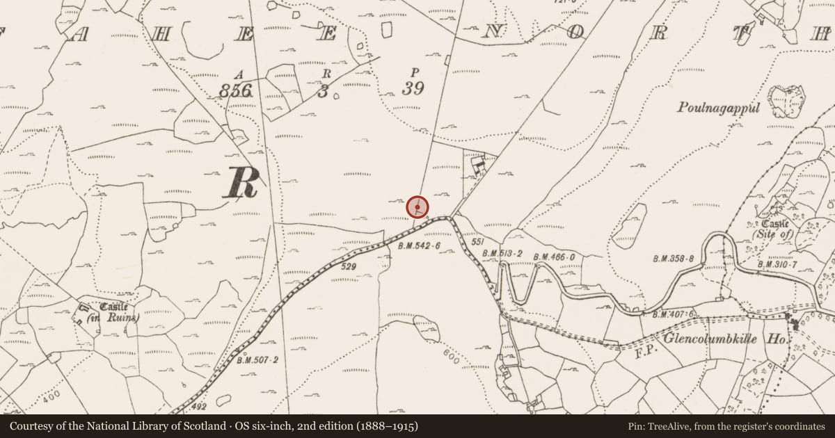 Ordnance Survey six-inch map, 2nd edition (1888–1915) covering the location of Cairn - unclassified, Fahee North, County Clare, with a pin at the register's coordinates