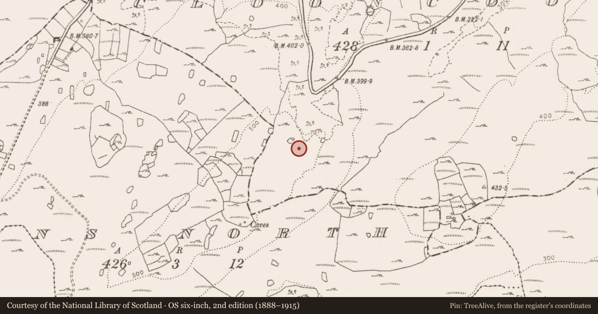 Ordnance Survey six-inch map, 2nd edition (1888–1915) covering the location of Enclosure, Clooncoose, County Clare, with a pin at the register's coordinates