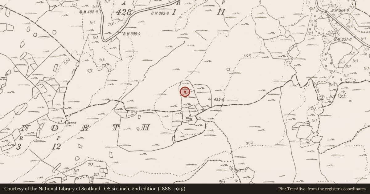 Ordnance Survey six-inch map, 2nd edition (1888–1915) covering the location of Hut site, Clooncoose, County Clare, with a pin at the register's coordinates