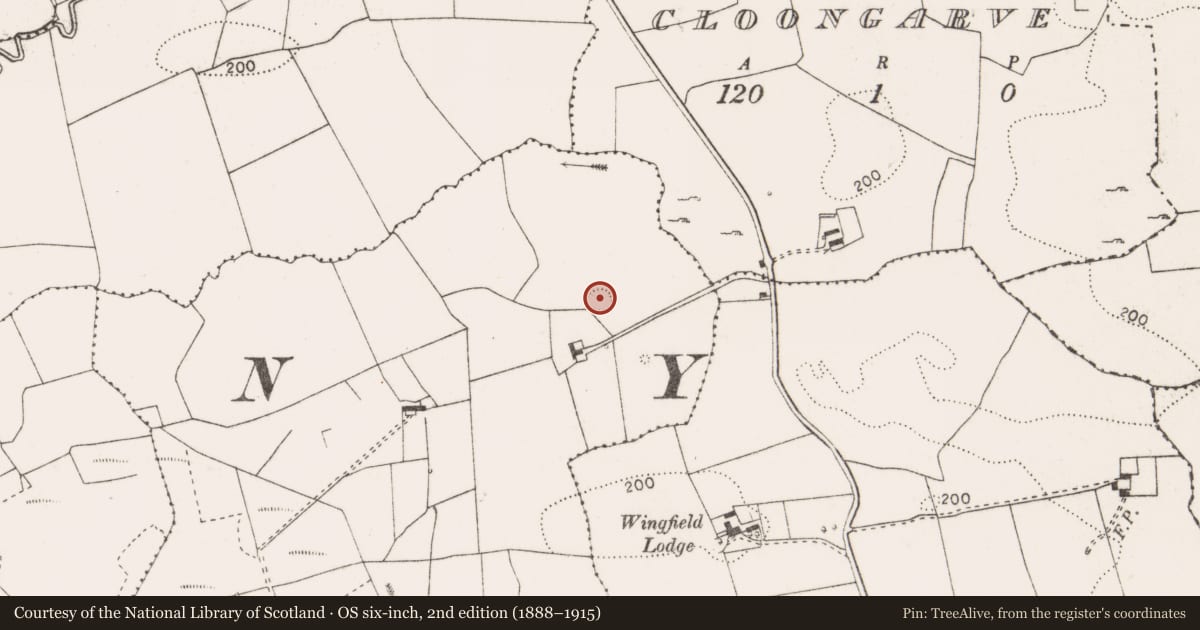 Ordnance Survey six-inch map, 2nd edition (1888–1915) covering the location of Ringfort - rath, Gortnaboul, County Clare, with a pin at the register's coordinates
