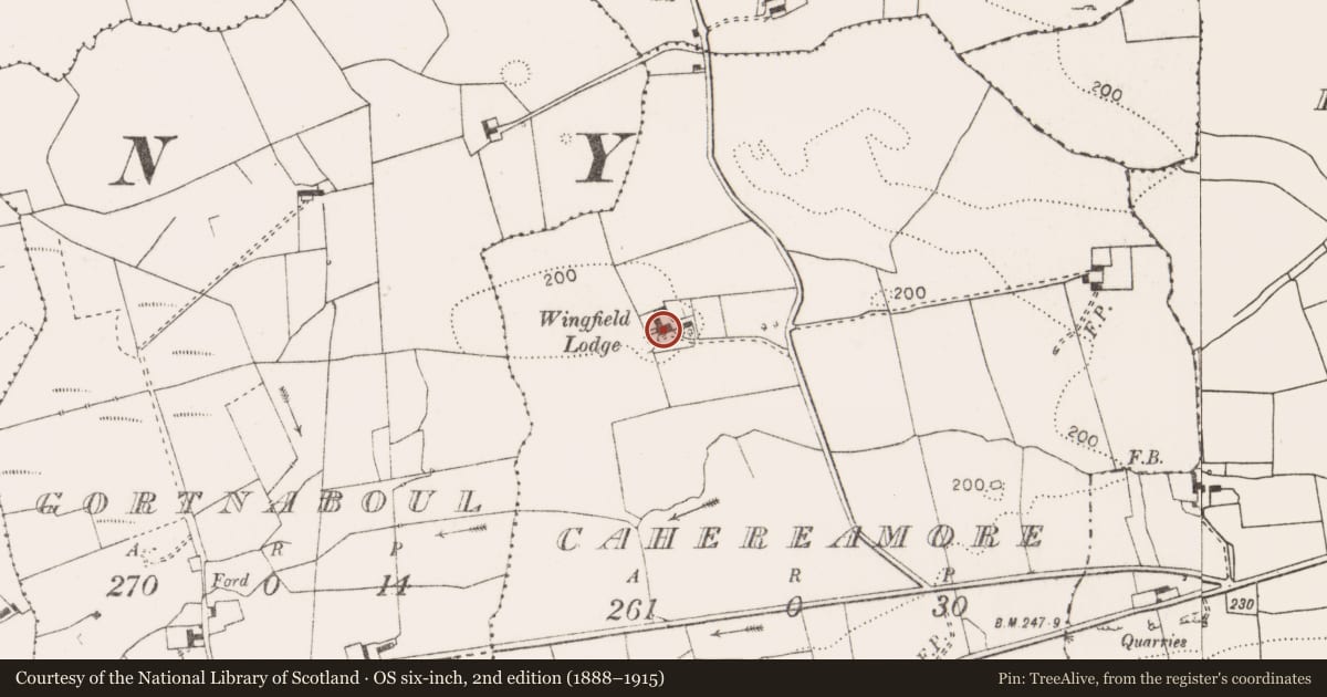 Ordnance Survey six-inch map, 2nd edition (1888–1915) covering the location of House - 16th/17th century, Cahereamore, County Clare, with a pin at the register's coordinates