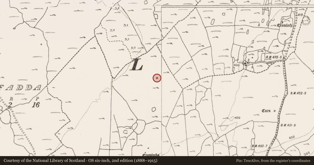 Ordnance Survey six-inch map, 2nd edition (1888–1915) covering the location of Enclosure, Parknabinnia, County Clare, with a pin at the register's coordinates