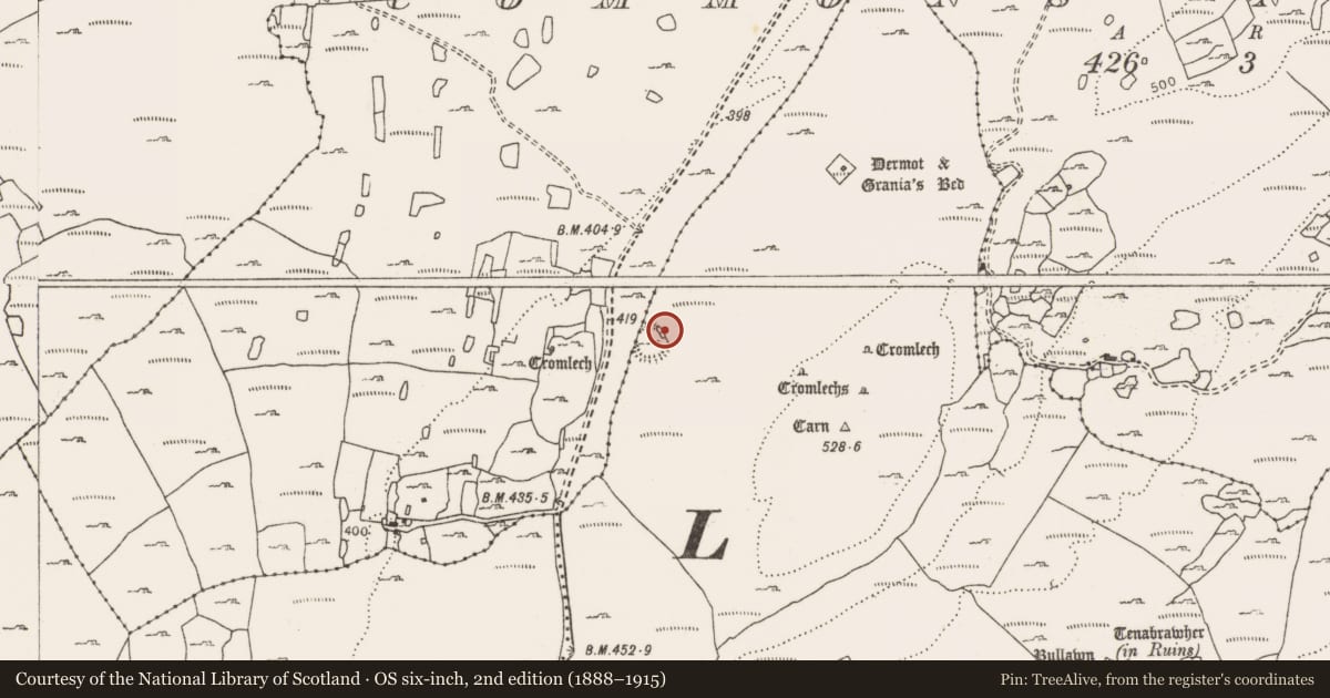 Ordnance Survey six-inch map, 2nd edition (1888–1915) covering the location of House - indeterminate date, Leana, County Clare, with a pin at the register's coordinates