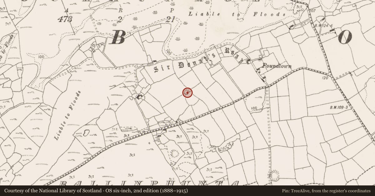 Ordnance Survey six-inch map, 2nd edition (1888–1915) covering the location of Ringfort - cashel, Knockaunroe, County Clare, with a pin at the register's coordinates