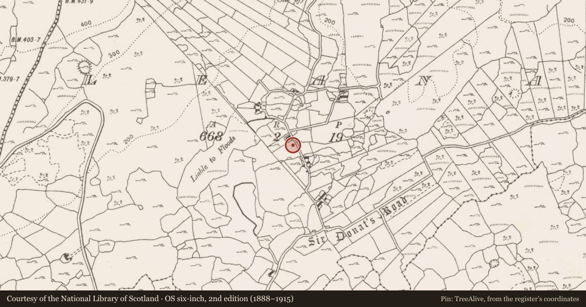 Ordnance Survey six-inch map, 2nd edition (1888–1915) covering the location of Architectural fragment, Leana, County Clare, with a pin at the register's coordinates