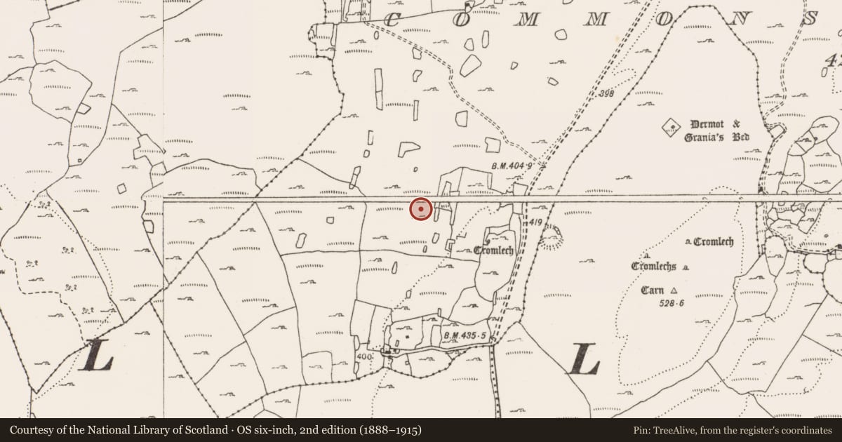 Ordnance Survey six-inch map, 2nd edition (1888–1915) covering the location of Cairn - unclassified, Commons North, County Clare, with a pin at the register's coordinates