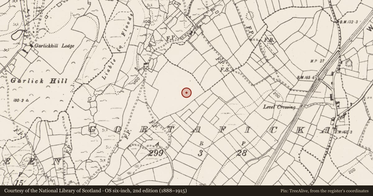 Ordnance Survey six-inch map, 2nd edition (1888–1915) covering the location of Burnt mound, Gortaficka, County Clare, with a pin at the register's coordinates