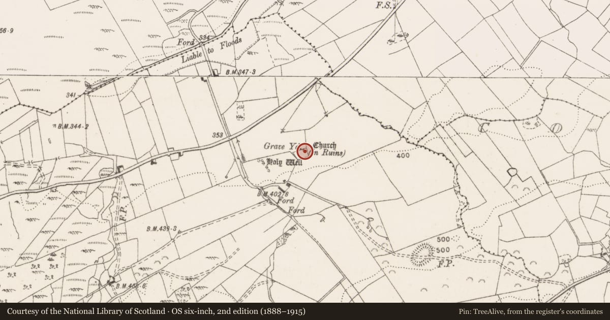 Ordnance Survey six-inch map, 2nd edition (1888–1915) covering the location of Architectural fragment, Fahy, County Clare, with a pin at the register's coordinates