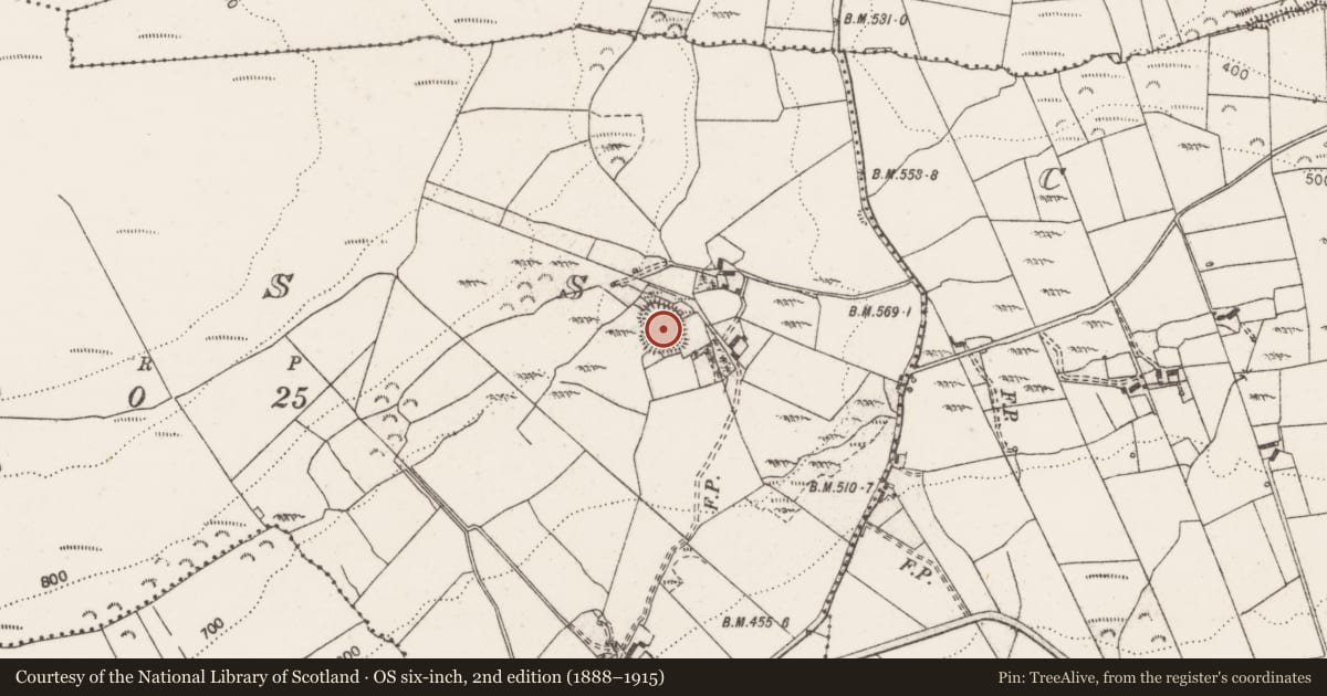 Ordnance Survey six-inch map, 2nd edition (1888–1915) covering the location of Ringfort - rath, Liss, County Clare, with a pin at the register's coordinates