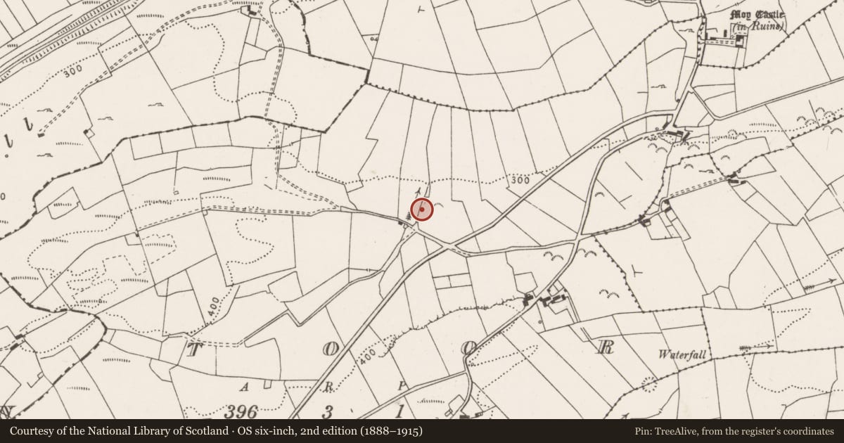 Ordnance Survey six-inch map, 2nd edition (1888–1915) covering the location of Fulacht fia, Toor, County Clare, with a pin at the register's coordinates