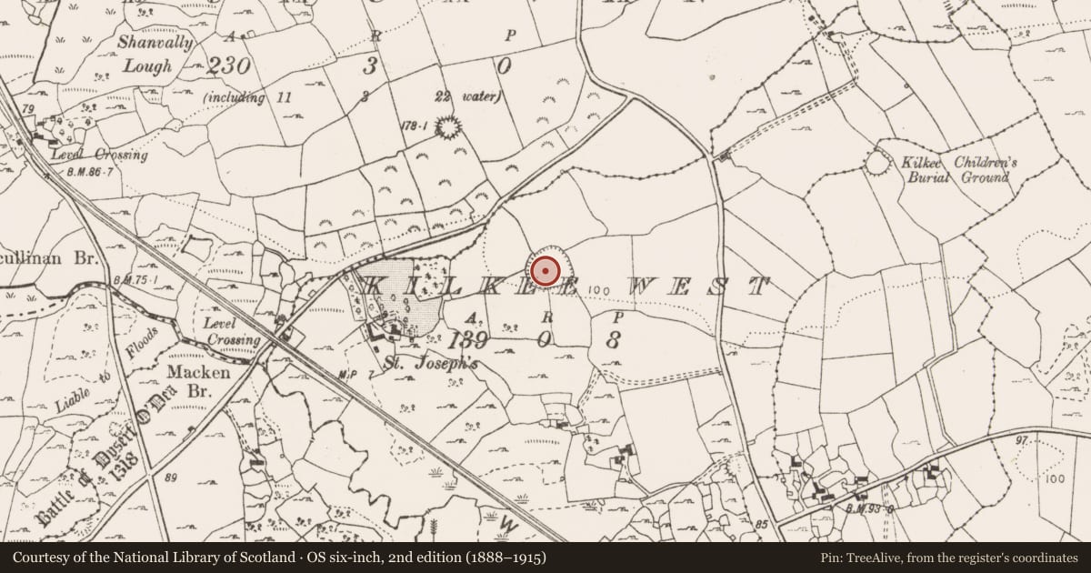 Ordnance Survey six-inch map, 2nd edition (1888–1915) covering the location of Ringfort - rath, Kilkee West, County Clare, with a pin at the register's coordinates