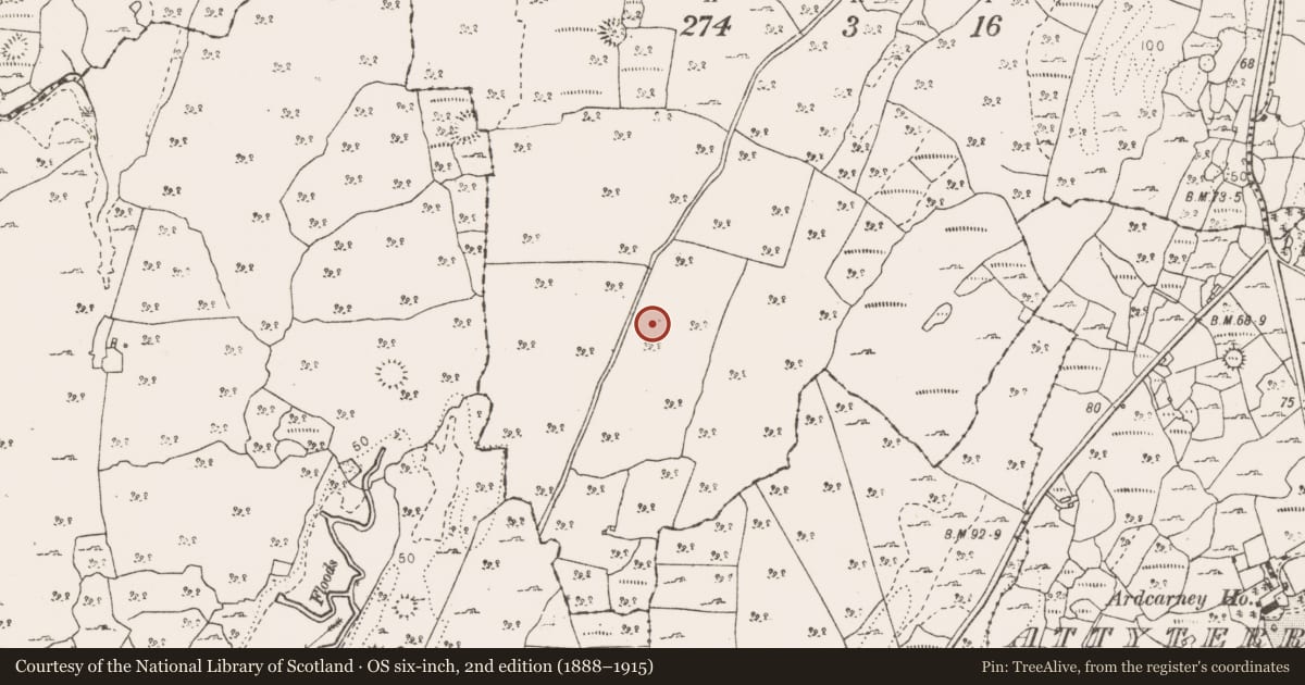 Ordnance Survey six-inch map, 2nd edition (1888–1915) covering the location of Cairn - unclassified, Moymore, County Clare, with a pin at the register's coordinates