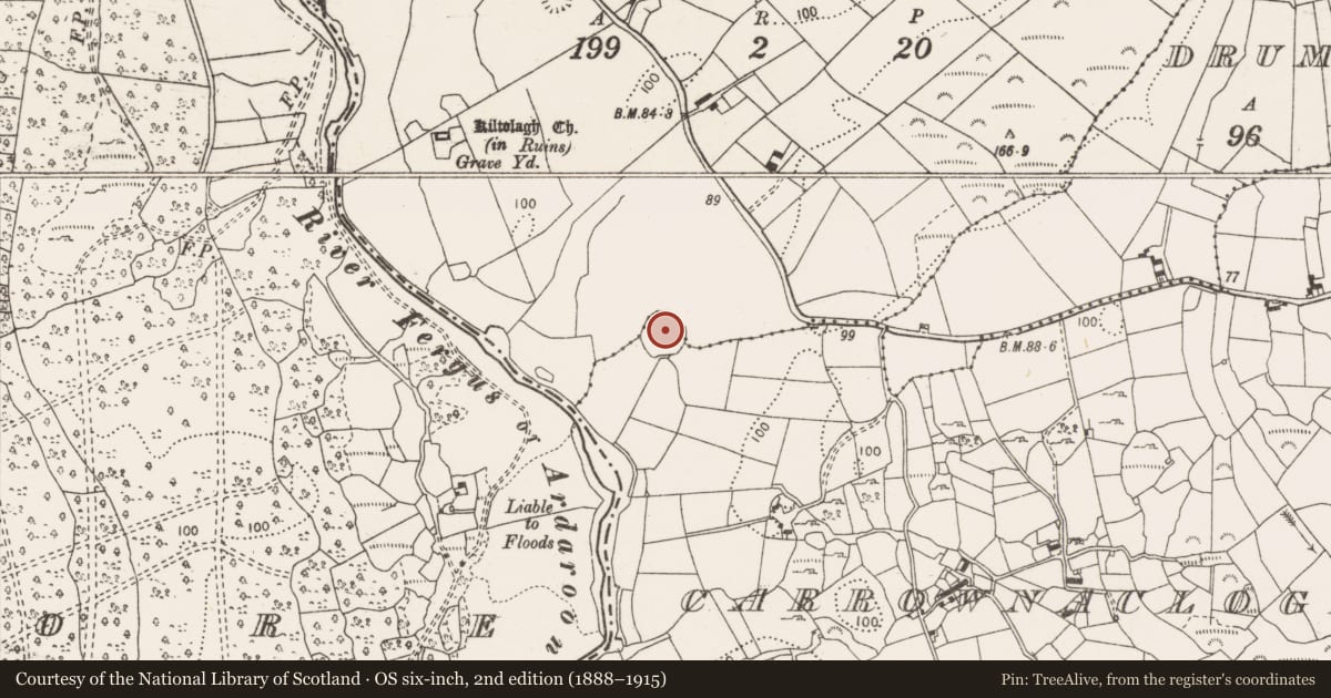 Ordnance Survey six-inch map, 2nd edition (1888–1915) covering the location of Ringfort - cashel, Carrownacloghy, County Clare, with a pin at the register's coordinates