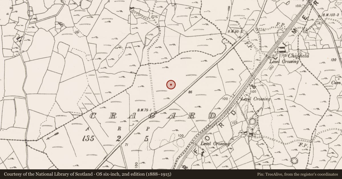 Ordnance Survey six-inch map, 2nd edition (1888–1915) covering the location of Earthwork, Cragard, County Clare, with a pin at the register's coordinates