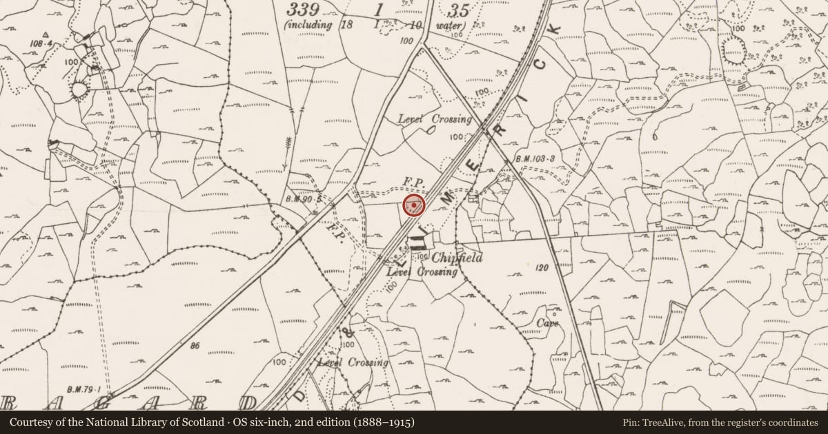 Ordnance Survey six-inch map, 2nd edition (1888–1915) covering the location of Ringfort - cashel, Bearnafunshin, County Clare, with a pin at the register's coordinates