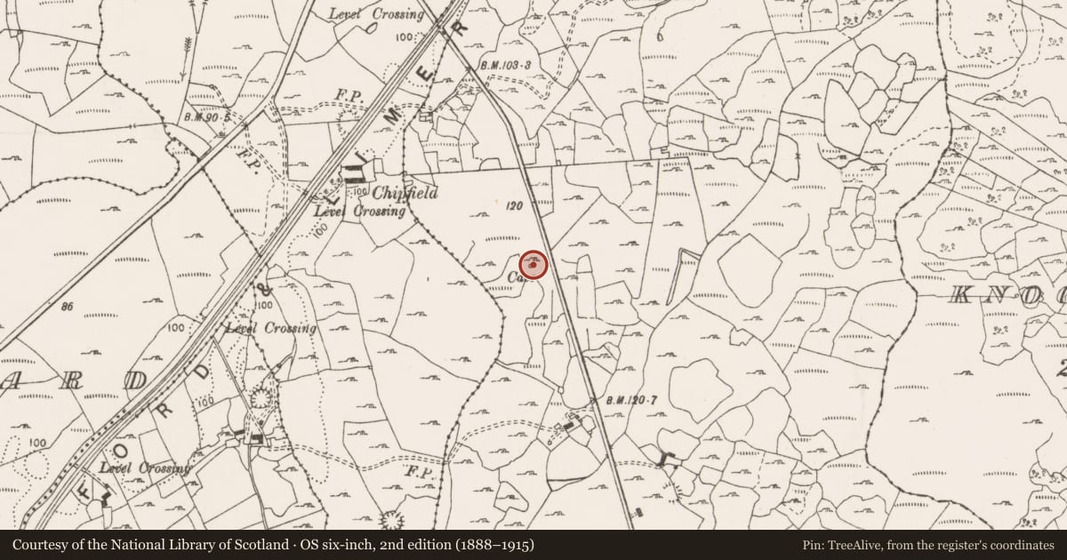 Ordnance Survey six-inch map, 2nd edition (1888–1915) covering the location of Enclosure, Ballyogan, County Clare, with a pin at the register's coordinates