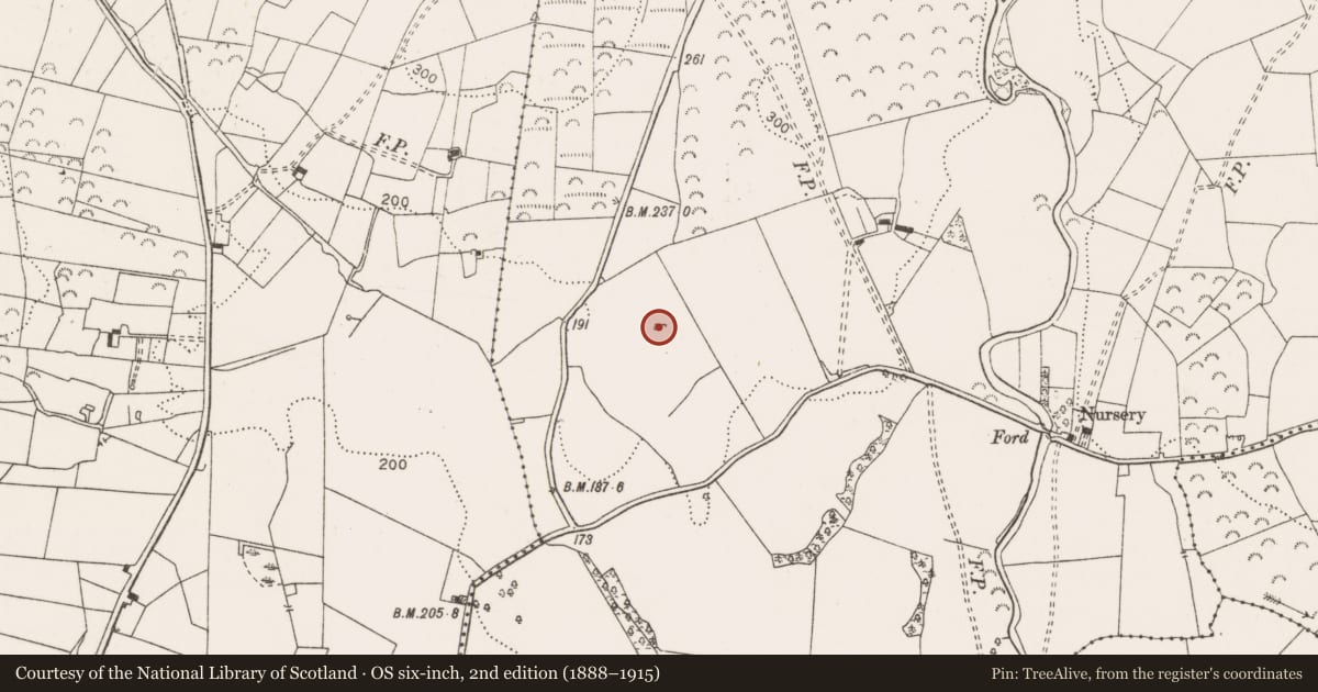 Ordnance Survey six-inch map, 2nd edition (1888–1915) covering the location of Building, Affick, County Clare, with a pin at the register's coordinates