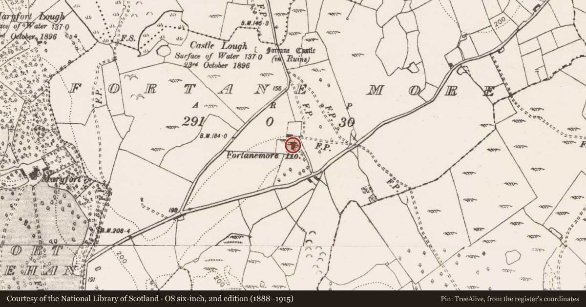 Ordnance Survey six-inch map, 2nd edition (1888–1915) covering the location of House - 17th century, Fortane More, County Clare, with a pin at the register's coordinates