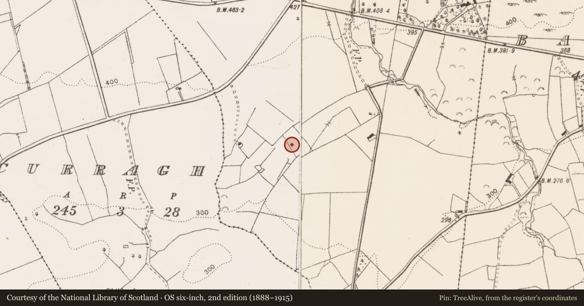 Ordnance Survey six-inch map, 2nd edition (1888–1915) covering the location of Enclosure, Bauragegaun, County Clare, with a pin at the register's coordinates