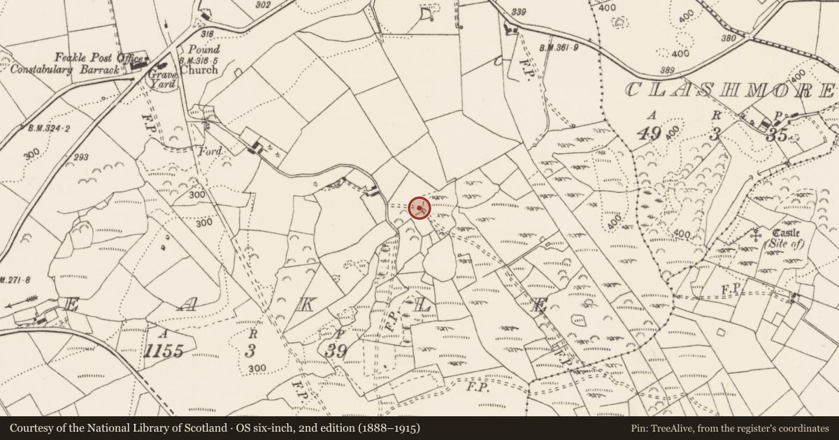 Ordnance Survey six-inch map, 2nd edition (1888–1915) covering the location of Ringfort - cashel, Feakle, County Clare, with a pin at the register's coordinates