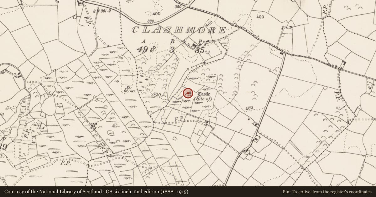 Ordnance Survey six-inch map, 2nd edition (1888–1915) covering the location of Castle - unclassified, Lecarrow Upper, County Clare, with a pin at the register's coordinates
