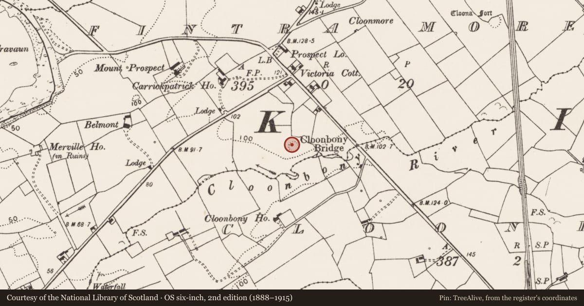 Ordnance Survey six-inch map, 2nd edition (1888–1915) covering the location of Ringfort - rath, Fintra More, County Clare, with a pin at the register's coordinates