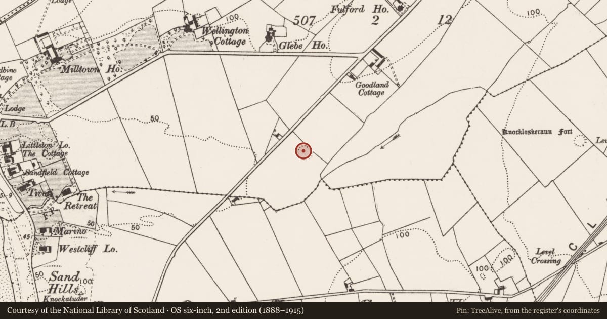 Ordnance Survey six-inch map, 2nd edition (1888–1915) covering the location of Ringfort - rath, Leagard South, County Clare, with a pin at the register's coordinates