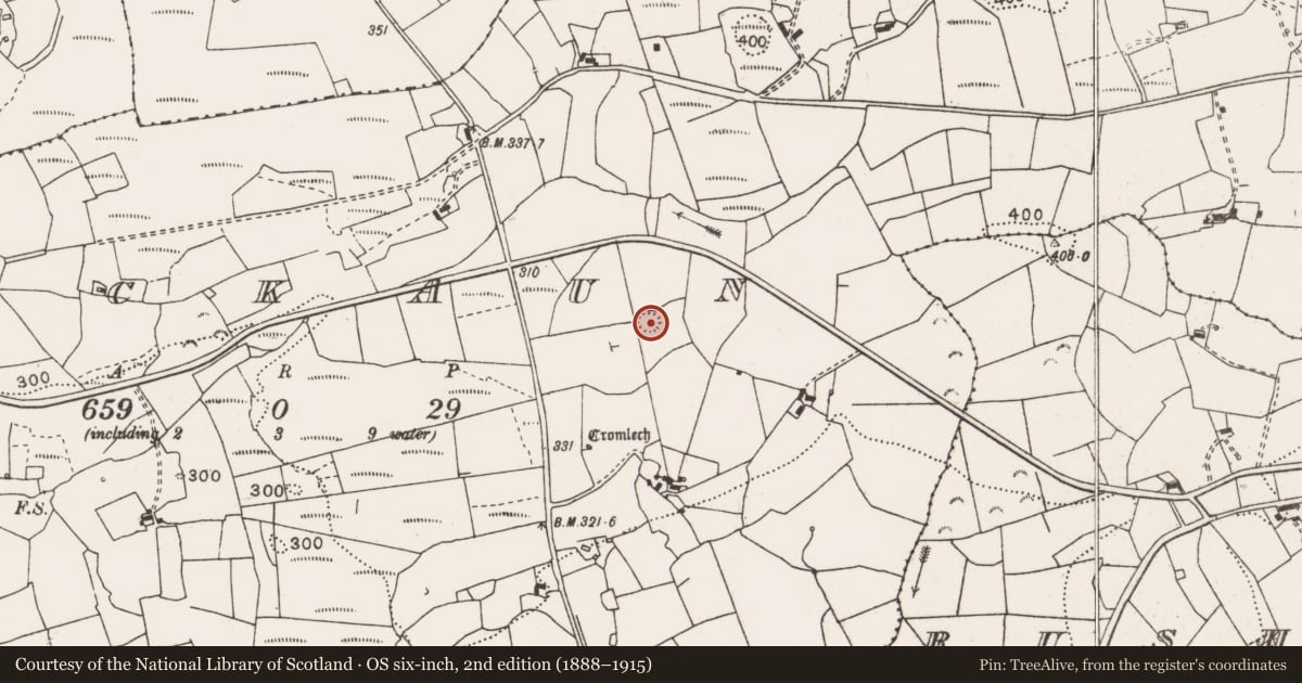 Ordnance Survey six-inch map, 2nd edition (1888–1915) covering the location of Ringfort - rath, Leckaun, County Clare, with a pin at the register's coordinates