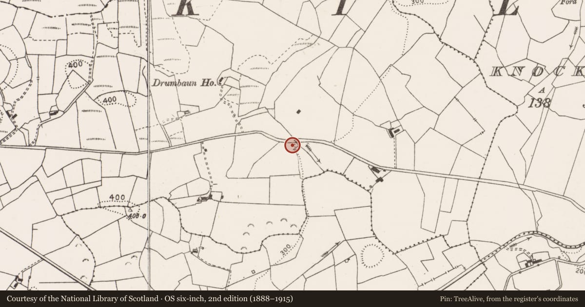 Ordnance Survey six-inch map, 2nd edition (1888–1915) covering the location of Quarry, Leckaun, County Clare, with a pin at the register's coordinates