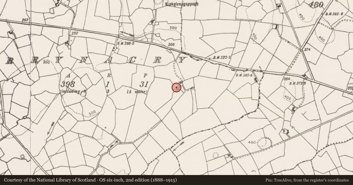 Ordnance Survey six-inch map, 2nd edition (1888–1915) covering the location of Ringfort - rath, Garrynagry, County Clare, with a pin at the register's coordinates