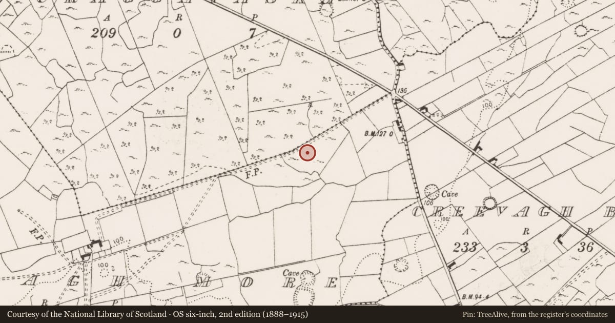 Ordnance Survey six-inch map, 2nd edition (1888–1915) covering the location of Enclosure, Craggataska, County Clare, with a pin at the register's coordinates