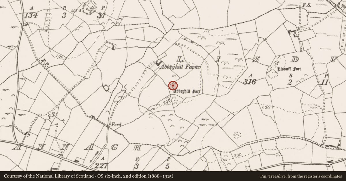 Ordnance Survey six-inch map, 2nd edition (1888–1915) covering the location of Enclosure, Lisduff, County Clare, with a pin at the register's coordinates