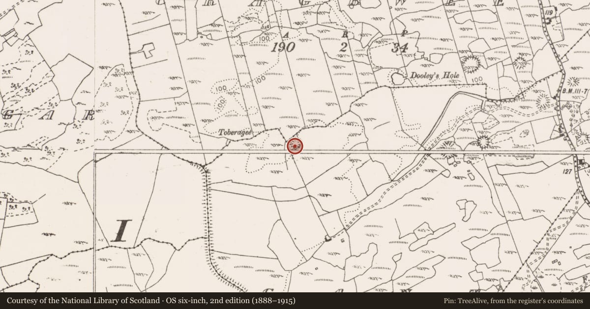 Ordnance Survey six-inch map, 2nd edition (1888–1915) covering the location of Enclosure, Cant, County Clare, with a pin at the register's coordinates