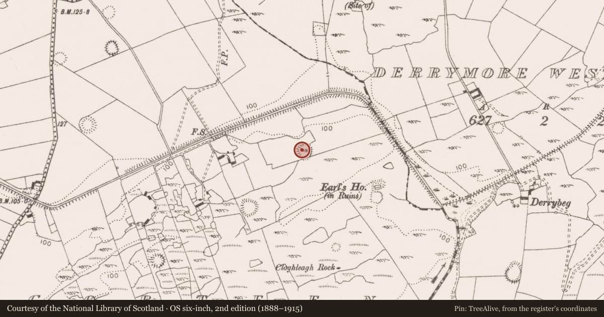 Ordnance Survey six-inch map, 2nd edition (1888–1915) covering the location of Ringfort - cashel, Gorteen, County Clare, with a pin at the register's coordinates