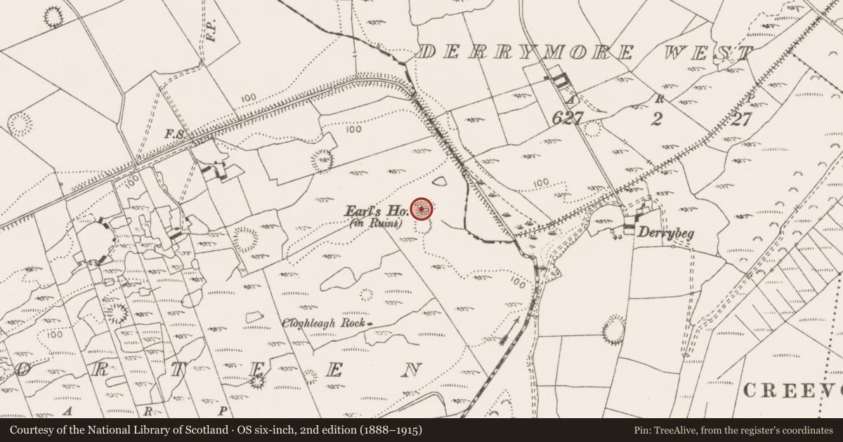 Ordnance Survey six-inch map, 2nd edition (1888–1915) covering the location of House - indeterminate date, Gorteen, County Clare, with a pin at the register's coordinates