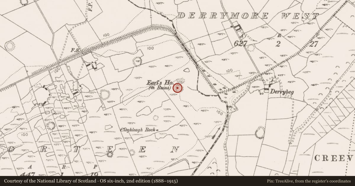 Ordnance Survey six-inch map, 2nd edition (1888–1915) covering the location of Enclosure, Gorteen, County Clare, with a pin at the register's coordinates