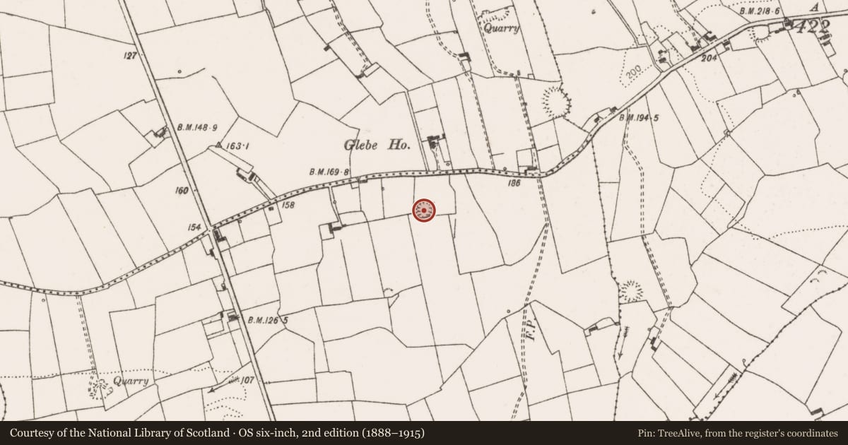 Ordnance Survey six-inch map, 2nd edition (1888–1915) covering the location of Ringfort - rath, Cloonadrum, County Clare, with a pin at the register's coordinates