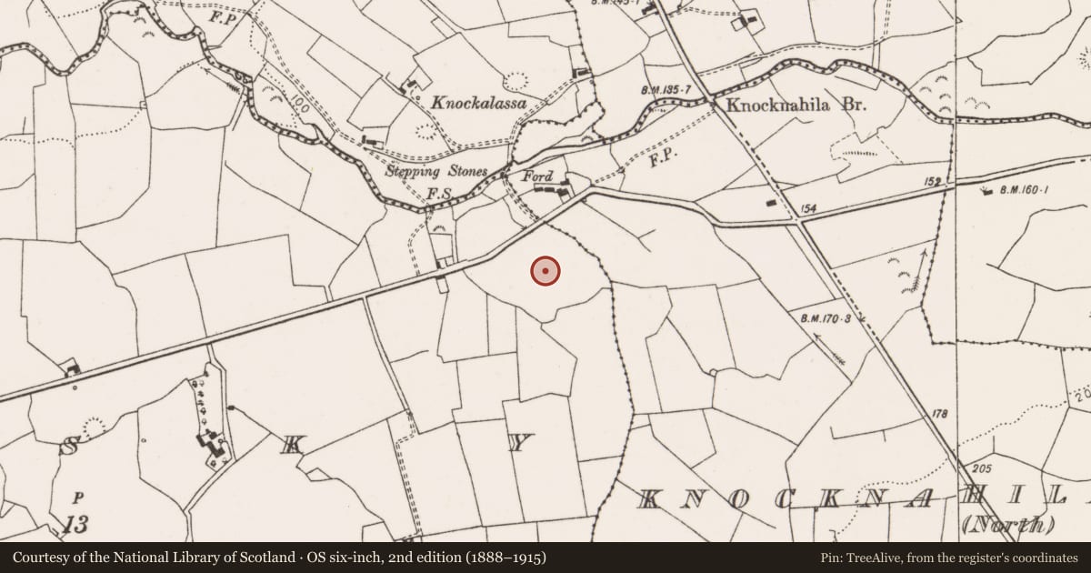 Ordnance Survey six-inch map, 2nd edition (1888–1915) covering the location of Quarry, Molosky, County Clare, with a pin at the register's coordinates