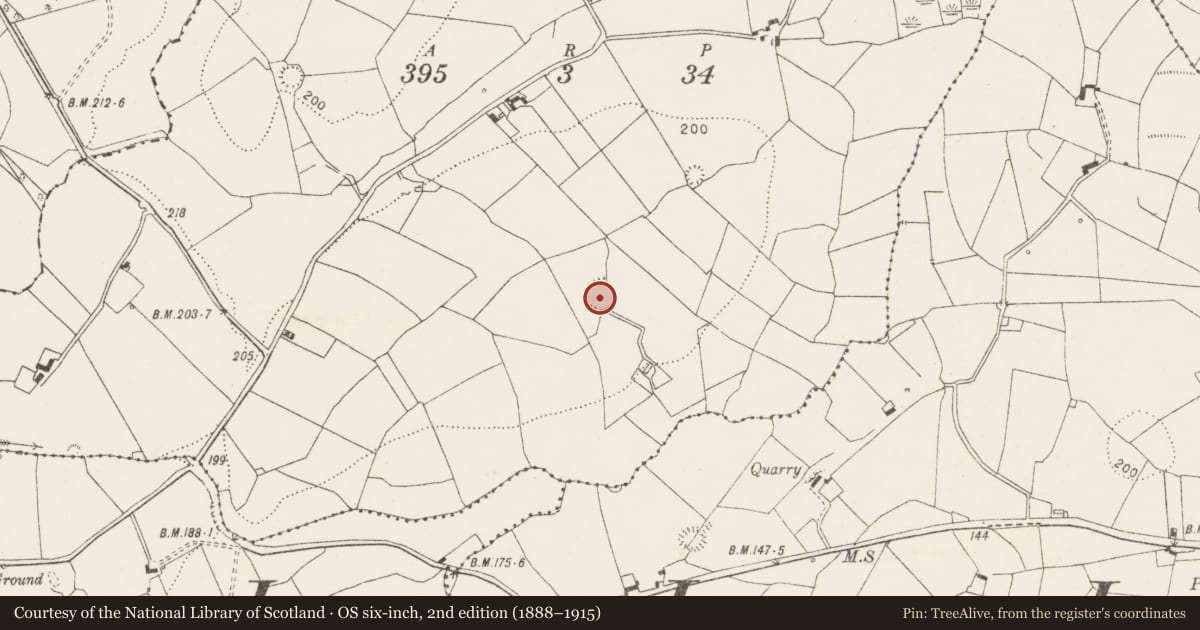 Ordnance Survey six-inch map, 2nd edition (1888–1915) covering the location of Ringfort - rath, Barnanageeha, County Clare, with a pin at the register's coordinates