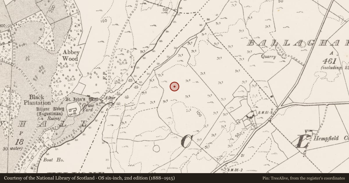 Ordnance Survey six-inch map, 2nd edition (1888–1915) covering the location of Cave, Barntick, County Clare, with a pin at the register's coordinates