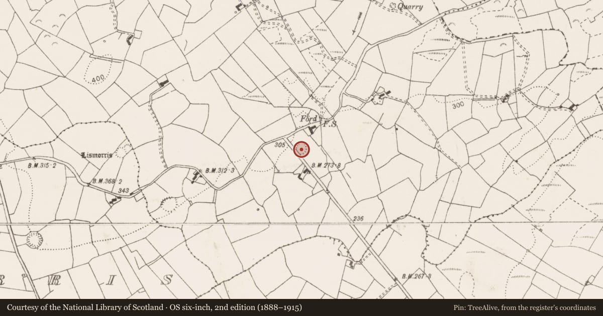 Ordnance Survey six-inch map, 2nd edition (1888–1915) covering the location of Ringfort - rath, Caherea, County Clare, with a pin at the register's coordinates