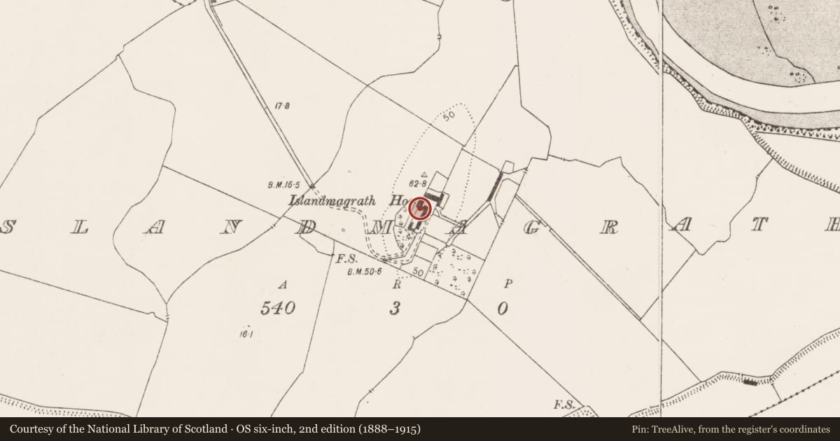 Ordnance Survey six-inch map, 2nd edition (1888–1915) covering the location of Castle - unclassified, Islandmagrath, County Clare, with a pin at the register's coordinates