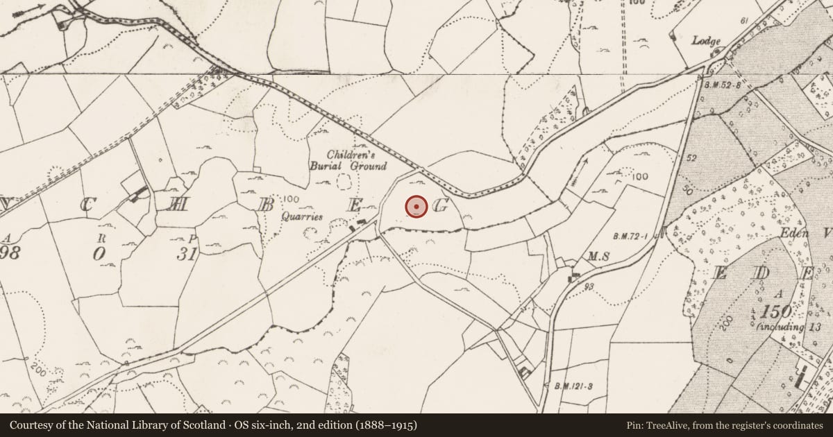 Ordnance Survey six-inch map, 2nd edition (1888–1915) covering the location of Fulacht fia, Inchbeg, County Clare, with a pin at the register's coordinates