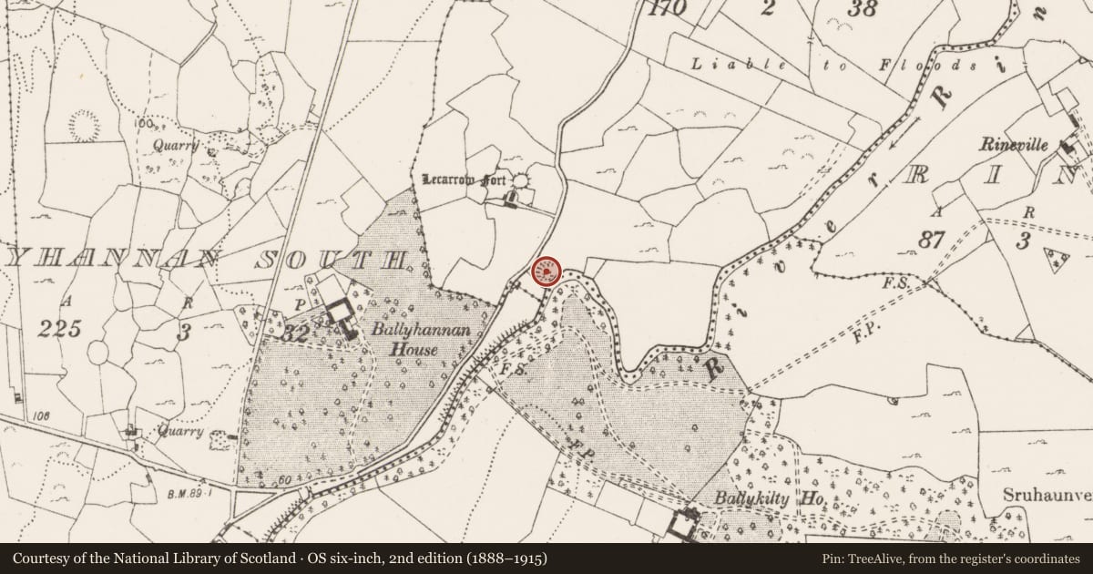 Ordnance Survey six-inch map, 2nd edition (1888–1915) covering the location of Barrow - unclassified, Quingardens, County Clare, with a pin at the register's coordinates