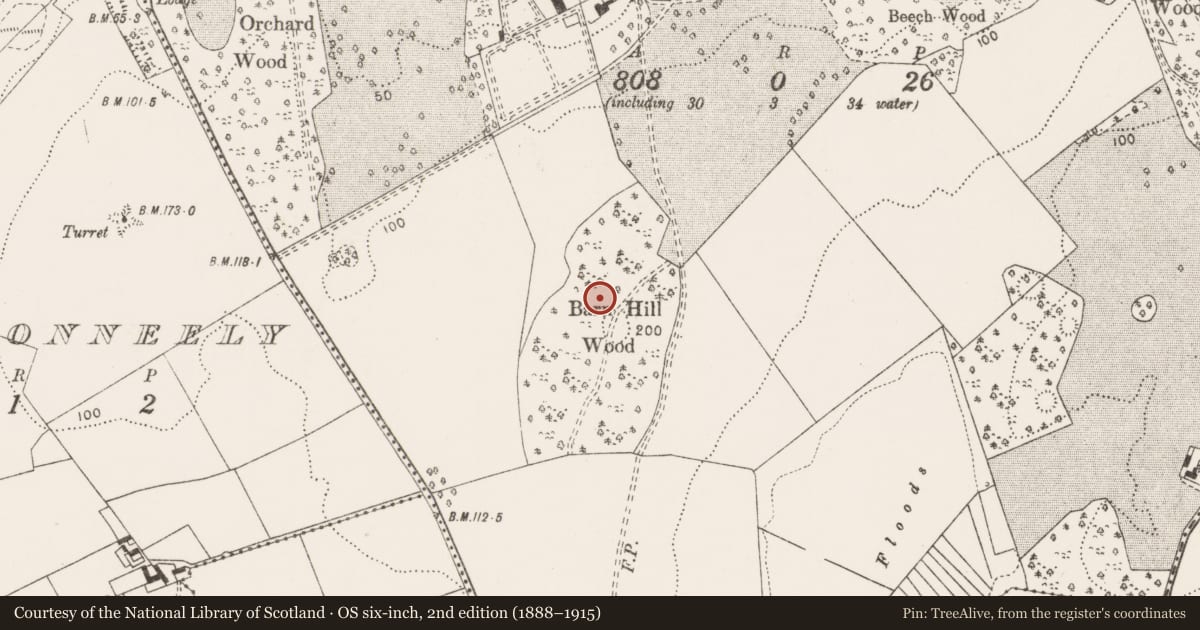Ordnance Survey six-inch map, 2nd edition (1888–1915) covering the location of House - Bronze Age, Dromoland, County Clare, with a pin at the register's coordinates