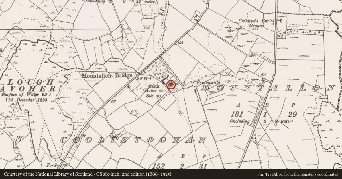 Ordnance Survey six-inch map, 2nd edition (1888–1915) covering the location of Castle - unclassified, Coolistoonan, County Clare, with a pin at the register's coordinates